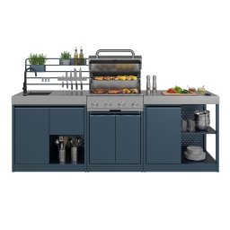 Klarstein WaldChef venkovní kuchyňský set | 4 hořáky | 30 mbar | 12800 W | odolný proti povětrnostním vlivům | nerezová ocel