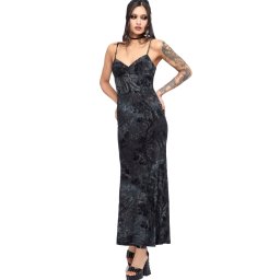 dámské šaty - maxi KILLSTAR - MIDNIGHT VALE - Blue - KSRA014867
