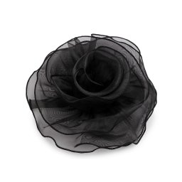 Brož organzová růže Ø20 cm, barva 5 černá