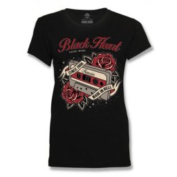 tričko dámské BLACK HEART - OLD SCHOOL - BLACK - 7727