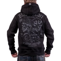 pánská mikina Zip BLACK HEART - TRADITION AND STYLE - Black - 20510