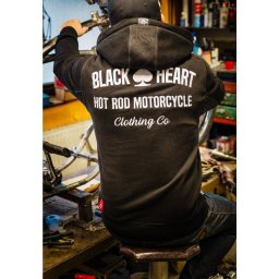 pánská mikina Zip BLACK HEART - HOT ROD MOTORCYCLE - Black - 21128