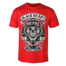 pánské tričko s potiskem BLACK HEART - MOTOR DEAD RED - Black - 21936