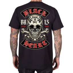 pánské tričko s potiskem BLACK HEART - PAY MAN - Black - 18304
