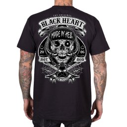 pánské tričko s potiskem BLACK HEART - MOTOR DEAD - Black - 21732