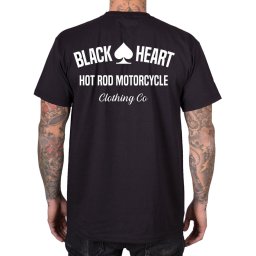 pánské tričko s potiskem BLACK HEART - HOT ROD MOTORCYCLE - Black - 21275