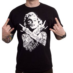 pánské tričko s potiskem BLACK HEART - SKULL BITCH - Black - 20279