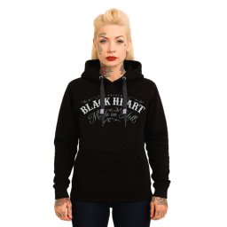 dámská mikina BLACK HEART - PIN UP SKULL - Black - 21146