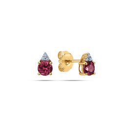 Diamantové náušnice Ina s rodolitem 0,64 ct ve žlutém zlatě KU2118RD