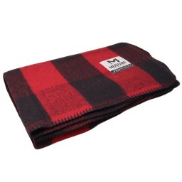 McGuire Gear deka vlněná obšitá 160 x 230 cm kostkovaná ČERVENOČERNÁ