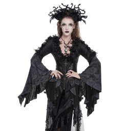 dámská halenka s dlouhým rukávem DEVIL FASHION - Black Gothic Top - ETT048
