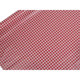 Ubrusovina PVC s textilním podkladem, barva 45 červená káro