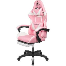 KRUGER & MATZ KM0790 Herní židle s podnožkou GX-150, bílorůžová