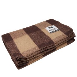 McGuire Gear deka vlněná obšitá 160 x 230 cm kostkovaná HNĚDÁ