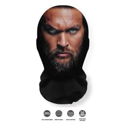 Kukla Aquaman Jason Momoa jako 3D maska na obličej (hlavu) s barevným potiskem