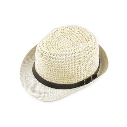 Letní klobouk / slamák unisex, barva 2 krémová světlá