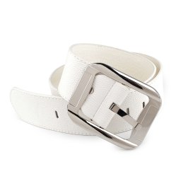 Dámský / dívčí pásek, barva 1 (5,7 cm) bílá