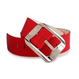Dámský / dívčí pásek, barva 2 (5,7 cm) červená