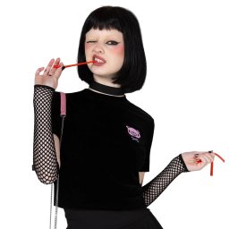 tričko dámské (top) KILLSTAR x GLOOMY the Naughty Grizzly - Gloomy Bones - Black - KSRA010695
