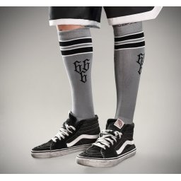podkolenky - ponožky HYRAW - SKULL - GREY - SS22-A19-SCKS-TU