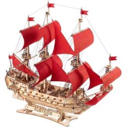 BusyKids Storm of the Seas 3D dřevěná loď, red