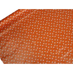 Ubrusovina PVC s textilním podkladem, barva 59 oranžová květy