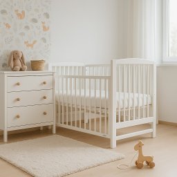 Dětská postýlka New Baby LILLY se stahovací bočnicí bílá