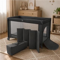 Dětská cestovní postýlka Milly Mally Mirage v přenosné tašce dark grey