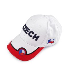 Bavlněná kšiltovka CZECH unisex, barva 1 bílá