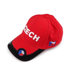 Bavlněná kšiltovka CZECH unisex, barva 3 červená