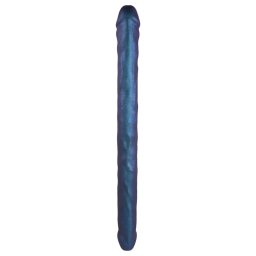 Strap-on-me - dvojit dildo - modr metalick