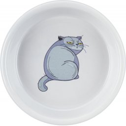 Keramická miska šedá s kočkou 13 cm, 0,25 l