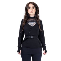 dámský top s dlouhým rukávem POIZEN INDUSTRIES - DERORA - BLACK - POI1217