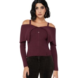 dámský top s odhalenými rameny KILLSTAR - Dusk Empress - Purple - KSRA013928