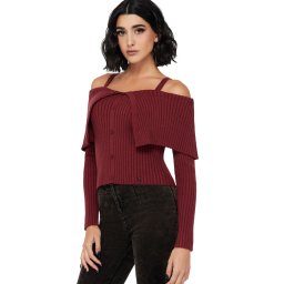 dámský top s odhalenými rameny KILLSTAR - Dusk Empress - Red - KSRA013927