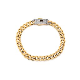 Monaco Chain náramek Classic Plain Pavé lock 8 mm IZ30147N