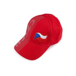 Bavlněná kšiltovka CZECH unisex, barva 7 červená
