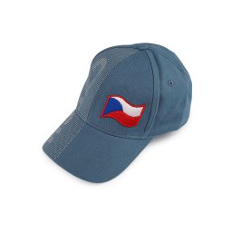 Bavlněná kšiltovka CZECH unisex, barva 8 modrá jeans