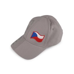 Bavlněná kšiltovka CZECH unisex, barva 9 šedá světlá