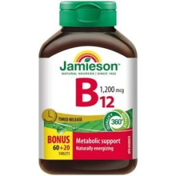Jamieson Vitamín B12 1200 mcg s postupním uvolňováním 80 tablet