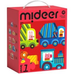 Mideer LEVEL UP! 01 - Doprava puzzle 8v1 (2,3,4,5 a 6 dílků)