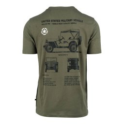 Triko Willys MB Badge WWII UTILITY VEHICLE ZELENÉ vel. L