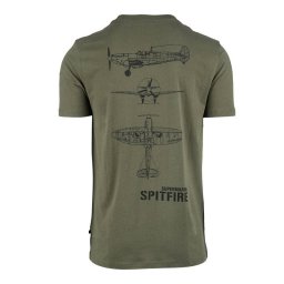 Triko s motivem letadla SPITFIRE na zádech ZELENÉ vel. L