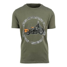 Triko s legendární US motorkou Vintage Motorcycles WW2 ZELENÉ vel. L