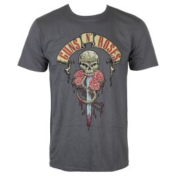 tričko pánské Guns N' Roses - Dripping Dagger - Charcoal - ROCK OFF - GNRTS23MC