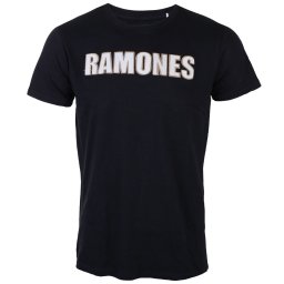 tričko pánské Ramones - Logo & Seal Applique Slub - ROCK OFF - RAAPSLUB01MN