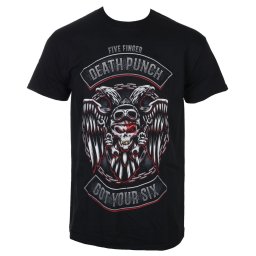 tričko pánské Five Finger Death Punch - Biker Badge - Black - ROCK OFF - FFDPTS21MB