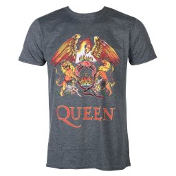 tričko pánské Queen - Classic Crest - HEATHER - ROCK OFF - QUTS03MH
