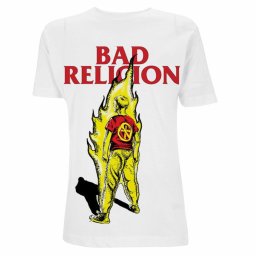tričko pánské Bad Religion - Boy On Fire - White - RTBADTSWBOY