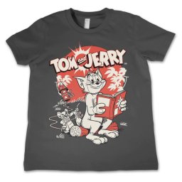tričko dětské Tom and Jerry - Vintage Comic - Dark Grey - HYBRIS - WB-12-TJ053-DTG-AZ